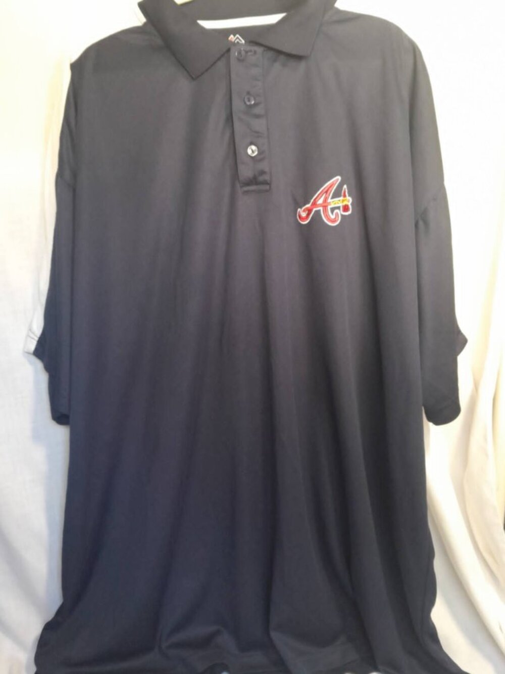 Atlanta Braves Majestic Polo Mens 4XLT Tall Blue Red MLB Baseball
